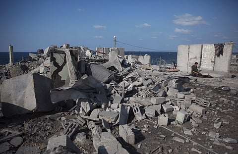 Rubble of a destroyed military base following an Israeli airstrikes in southern Gaza Strip. (Photo: File / AP)