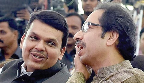 Devendra Fadnavis with Uddhav Thackeray. (file photo)