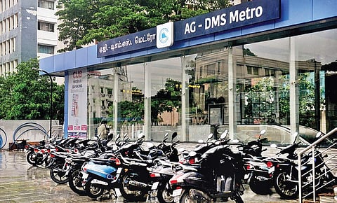Anna Nagar Tower Park Metro station (top) does not have parking space for four-wheelers and AG-DMS Metro (above) does not have parking facilities at all D Sampathkumar