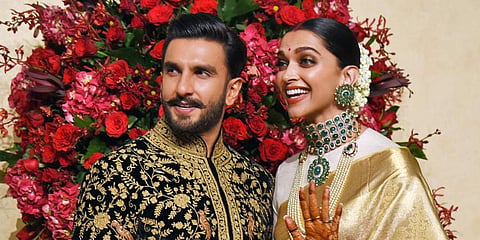 Actors Deepika Padukone and Ranveer Singh at their wedding reception in Bengaluru at The Leela Palace on 21 November 2018. (Photo| Vinod Kumar K)