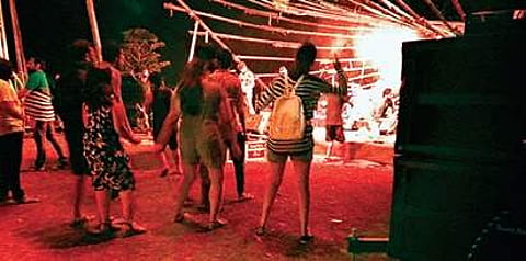Revellers at the alleged rave party at a homestay near Agumbe