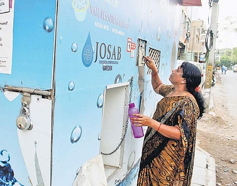 A GHMC water ATM that is not functioning in Musheerabad | Sathya Keerthi