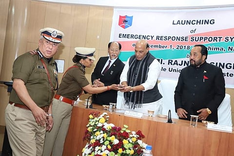 The Emergency Response Support System (ERSS)for Nagaland was launched by Home minister Rajnath Singh (Photo: Twitter / @rajnathsingh)