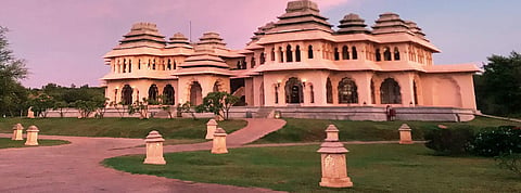 Pink sunsets at Kamalapura Palace Hampi