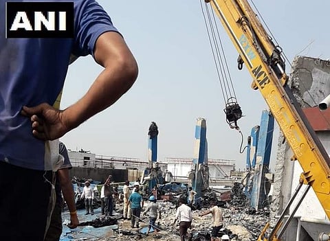 About ten people were working in the distillery unit of the sugar factory when the blast was reported. (Photo | PTI)