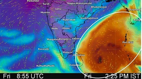 Satellite image of the depression in Bay of Bengal
