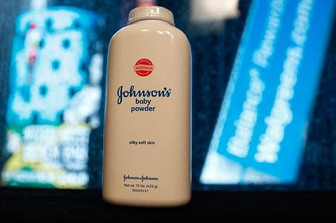 A bottle of Johnson and Johnson Baby Powder is seen in a photo illustration taken in New York. (Photo | Reuters)