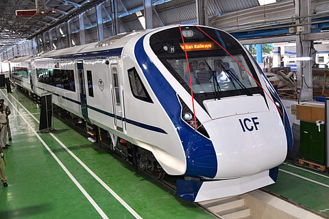 Country's first engine-less train 'Train 18' developed by the Integral Coach Factory ICF after flagging off ceremony in Chennai Sunday October 29 2018. | (File | PTI)