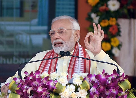 Prime Minister Narendra Modi at IIT Bhubaneswar during his visit to Odisha. (Photo| Biswanath Swain/EPS)