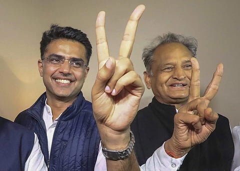 Rajasthan CM Ashok Gehlot and deputy chief minister Sachin Pilot (File photo | PTI)