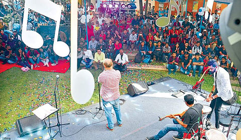 Capgemini's in-house band performs every Monday during lunch as part of their employee-engagement initiative | pushkar v