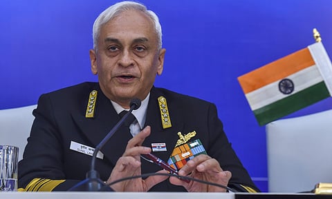 Delhi Chief of the Naval Staff Admiral Sunil Lanba at a press conference in New Delhi Monday Dec 3 2018. | PTI