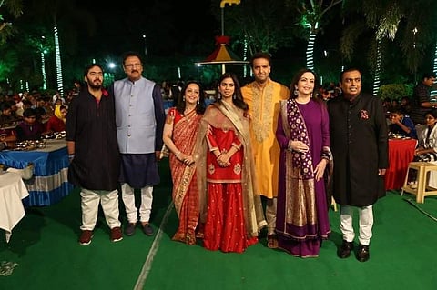 Ambani family with Piramal family in Udaipur. (Photo: Twitter)