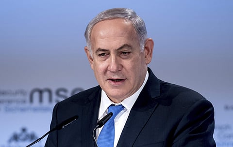 0 1 Israel's Prime Minister Benjamin Netanyahu, delivers a speech during the International Security Conference in Munich, Germany. | AP