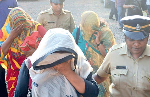 The accused in the Nedumbassery human trafficking case being taken to the District Jail from the CBI Court in Kochi on Saturday | Express