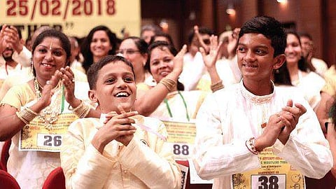 Whistlers celebrating their entry into the Asia Book of Records and India Book of Records at Town Hall on Sunday | Melton Antony