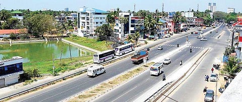 An aerial view of Kazhakoottam junction where the proposed flyover is coming up | Kaviyoor Santhosh