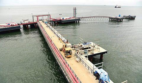 The Indian Oil Corporation Ltd's multi-user import terminal jetty at Puthuvype is ready for commissioning. But, the work at the terminal is stuck following the protests from local residents | Albin Mathew