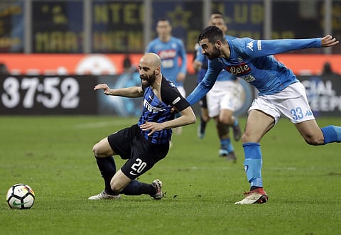 Napoli defender Raul Albiol (R) | AP