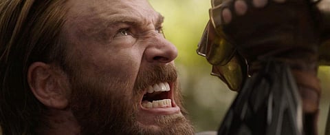 Chris Evans as Captain America in Avengers: Infinity Wars trailer. (Disney)
