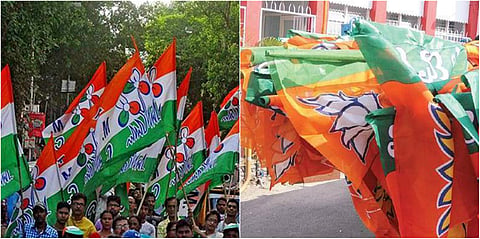 TMC and BJP flags (File Photos)
