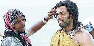 Ranjith with Prithviraj during the shoot of Urumi
