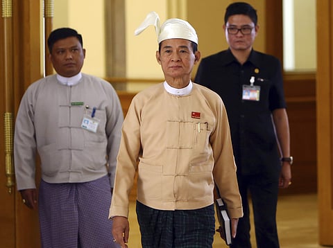 Myanmar's parliament has elected Win Myint, a loyalist of civilian leader Aung San Suu Kyi, as new president. | File AP