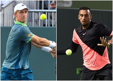 A collage with pictures of Kevin Anderson and Nick Kyrgios at the Miami Open 2018 | AP Photos