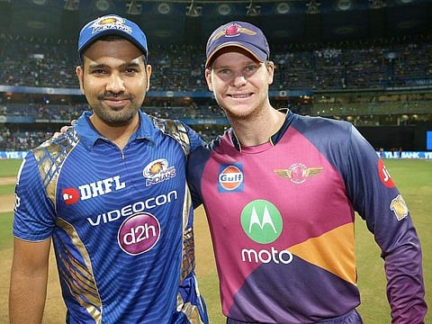Mumbai Indians skipper Rohit Sharma (L) and Steve Smith (File Photo | BCCI)