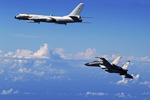 Chinese Air Force fighters fly near the East China Sea. (File Photo | AP)