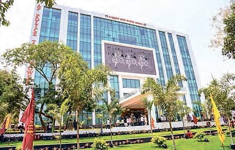 Chief Minister N Chandrababu Naidu inaugurated the AP Police Tech Tower at DGP office at Mangalagiri in Guntur district on Thursday | Express