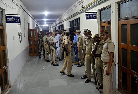UP Police team Police inside the BRD Hospital for the investigation in Gorakhpur where at least 30 children died. | PTI File Photo