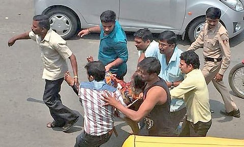 Devilakshmamma was rushed to hospital by locals in Vijaynagar