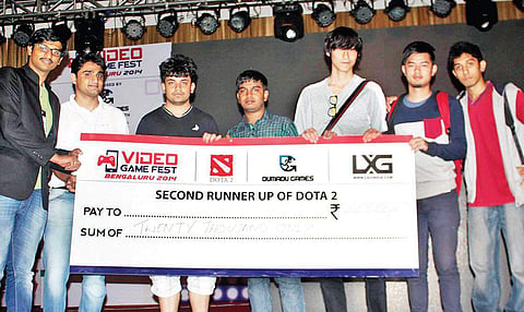 Prize winner at an event