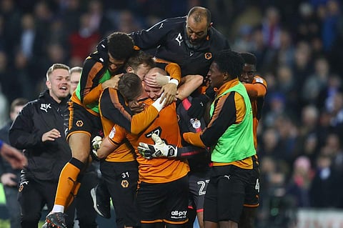 Wolverhampton Wanderers celebrates after the match against Cardiff (Twitter/ Wolves)