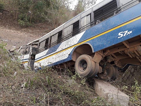 Naxals targeted a bus ferrying nearly 30 jawans with an improvised explosive device in Bijapur. (EPS)