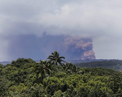 Hawaii Volcanoes National Park evacuated all visitors and non-emergency staff. The quakes triggered rock slides on park trails and crater walls. Narrow fissures appeared on the ground at a building overlooking the crater at Kilauea's summit. (AP Photo)