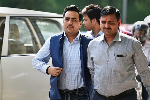Delhi-based journalist Upendra Rai L being produced in a CBI court in New Delhi on Friday. (Photo | PTI)
