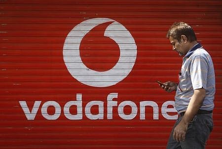 Vodafone sign board.