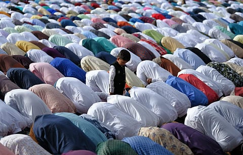 Muslims offer Eid-Ul-Fitr prayers in Coimbatore on Friday. (EPS | A.Raja Chidambaram)
