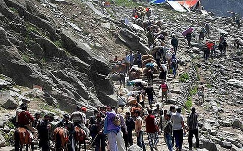 File image of pilgrims on Amarnath Yatra (File |PTI)