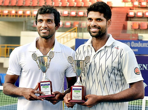 Indian tennis stars Sriram Balaji and Vishnu Vardhan (D Sampath Kumar | EPS)