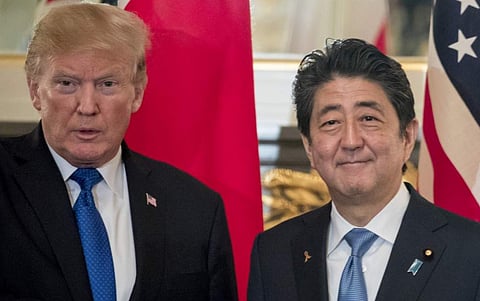US President Donald Trump and Japanese Prime Minister Shinzo Abe (File | AP)