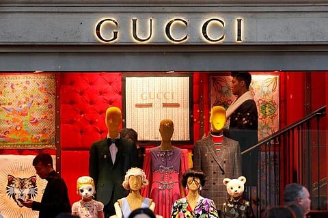 A Gucci sign is seen outside a shop in Paris, France, December 18, 2017. (Reuters Photo)
