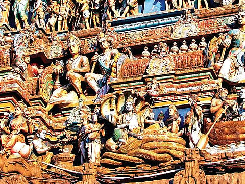 Representational images of the sculptures in Kapaleeshwara Temple