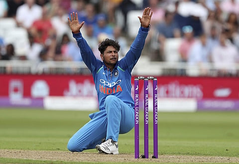 Kuldeep Yadav bagged his career-best figures of 6 for 25. (Photo | AP)