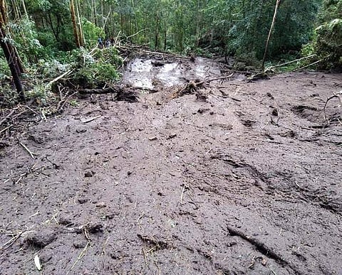 The landslide that occurred at Vattavada near Munnar destroyed the water tank and the pipelines put up by the panchayat authorities | Express