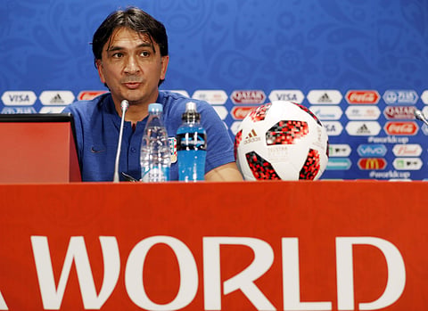 Croatia head coach Zlatko Dalic answers a question during a news a press conference at the 2018 soccer World Cup in Moscow, Russia, Thursday, July 12, 2018. | AP