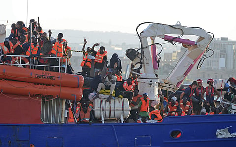 A baot carrying immirants at a Maltan Port (Representational image | AP)