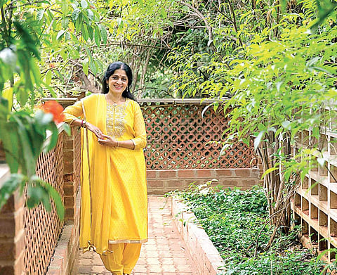 Mimi in her garden